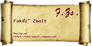 Fakó Zsolt névjegykártya